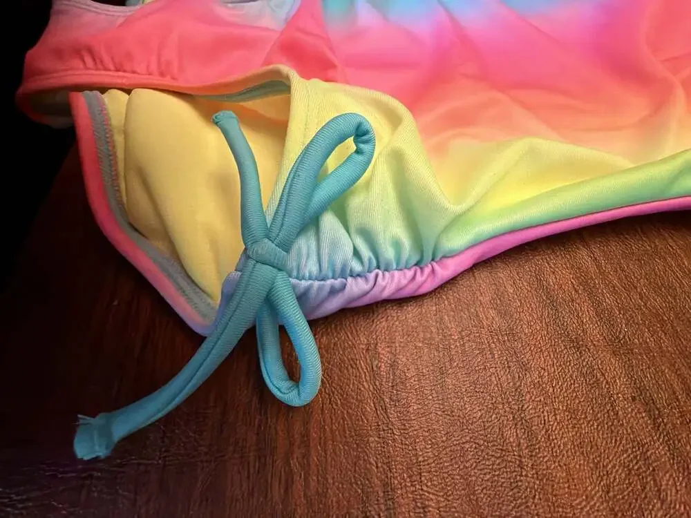 Cat & Jack Girls‎ Rainbow Ombre One-Piece Swimsuit Size S (6/7)